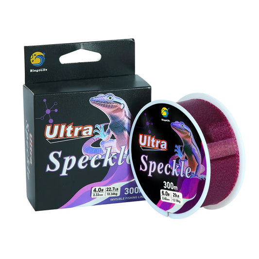 Gesprenkeltes unsichtbares Monofilament, 300 m - lila